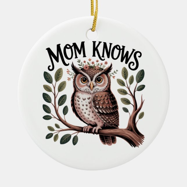 Mom Knows﻿ Julgransprydnad Keramik (Framsidan)