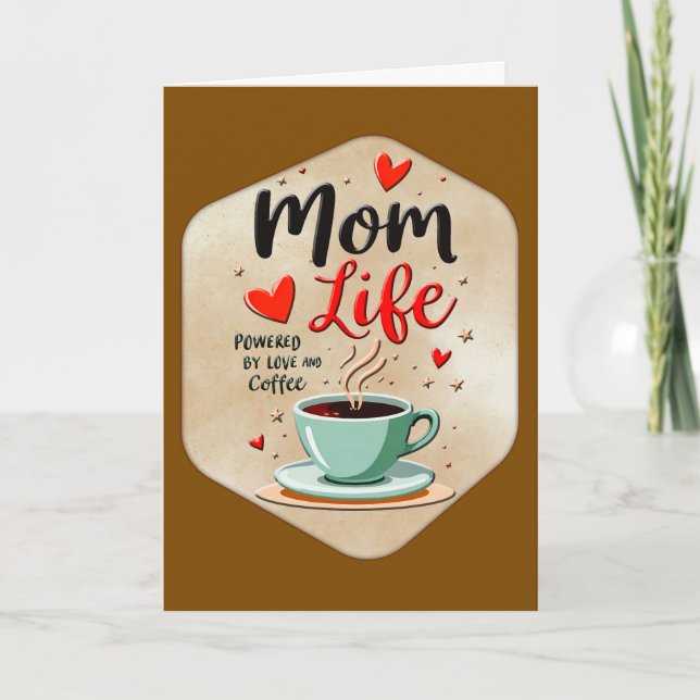 Mom Life Coffee Time – Minimal Design Kort (Framsida)