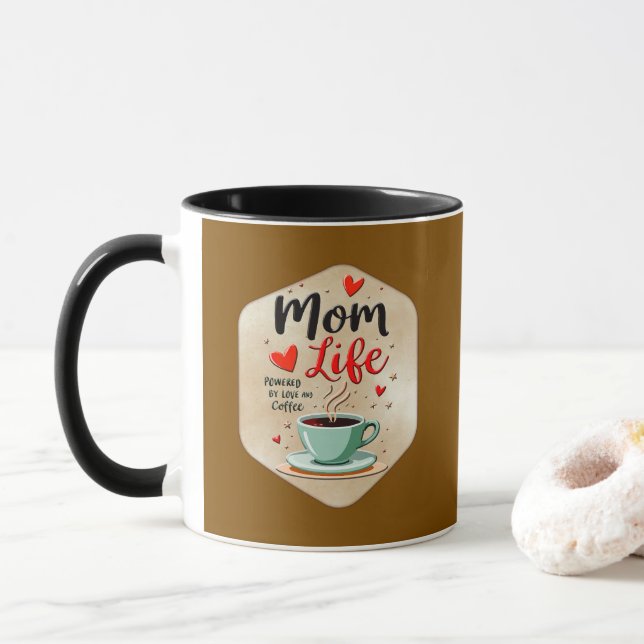 Mom Life Coffee Time – Minimal Design Mugg (Med munk)