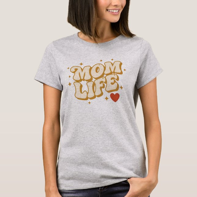 Mom Life Shirt 70s Style t-shirt gift  (Framsida)