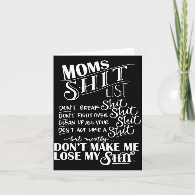 Mom List Momlife Funny Mom Mothers Day  Kort (Framsida)