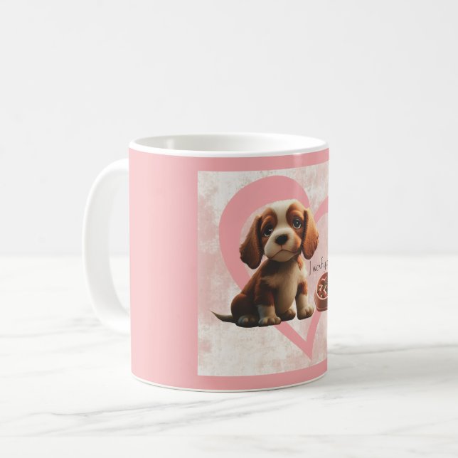 Mom loving puppy kaffemugg (Framsida vänster)