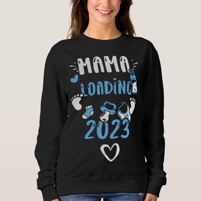 Mom Mama Loading 2023  Baby Boy Sayings T Shirt (Framsida)