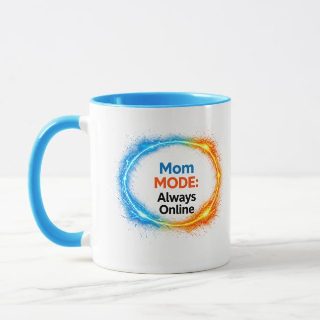 Mom Mode Always Online Funny Mug | Tech-Inspire Mugg (Vänster)