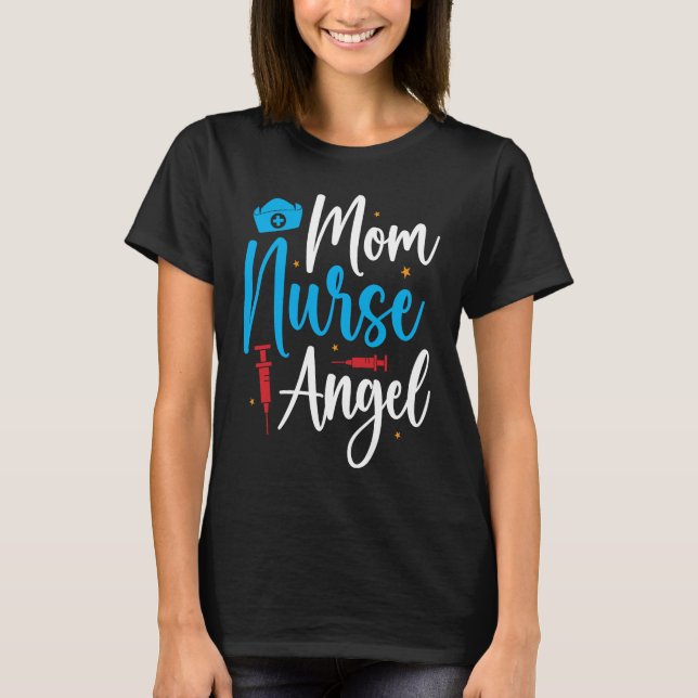 Mom Nurse Angel Mommy and daughter T Shirt (Framsida)
