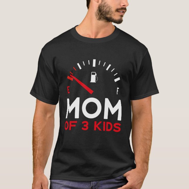 Mom of 3 Children Mother's Day T Shirt (Framsida)