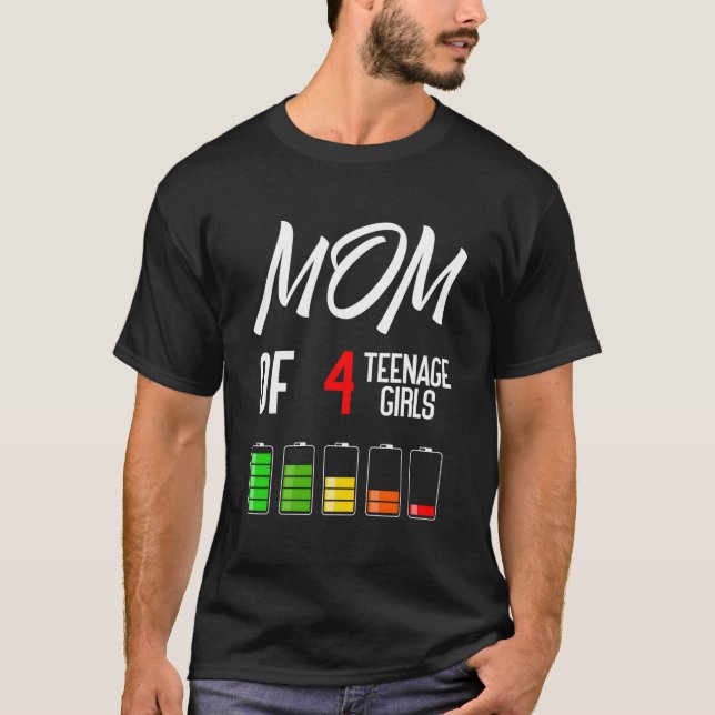 Mom Of 4 Nage Mama Of Mothers Day T Shirt (Framsida)