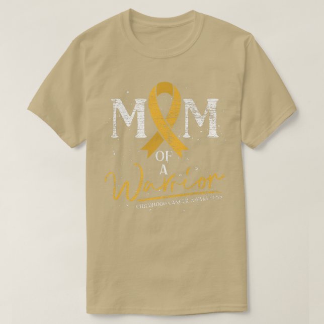 Mom Of A Warrior Cancer Fighter Childhood Cancer A T Shirt (Design framsida)