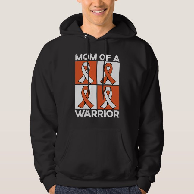 Mom Of A Warrior Support Squad Leukemia Awareness Hoodie (Framsida)