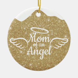 Mom of an Angel Golden Christian Christmas 👼🏻 🎄 Julgransprydnad Keramik