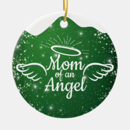 Mom of an Angel Green Christian Christmas 👼🏻 🎄 Julgransprydnad Keramik
