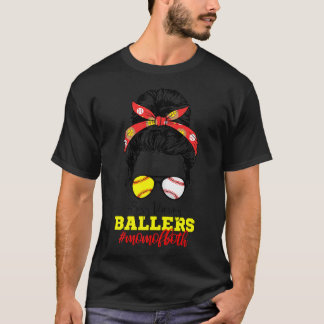 Mom Of Both Baseball Softball Busy Raising Mother' T Shirt