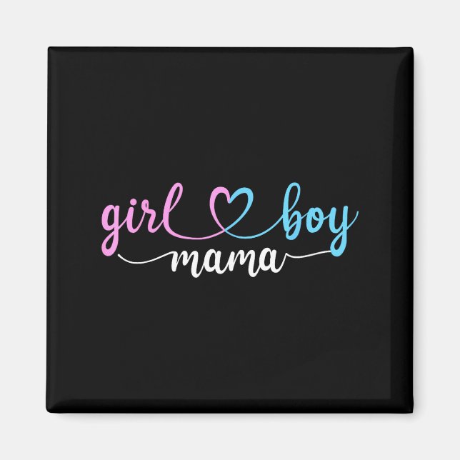 Mom of both mama of boys and girls  magnet (Framsidan)
