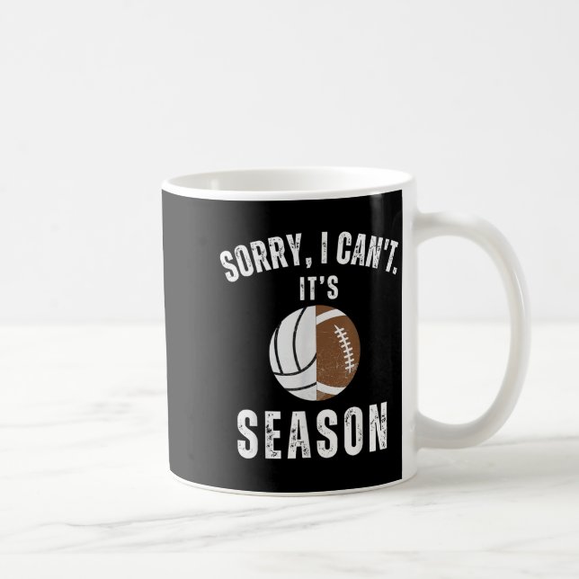 Mom Of Both Sorry I Can't It's Volleyball Football Kaffemugg (Höger)