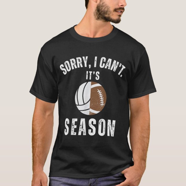 Mom Of Both Sorry I Can't It's Volleyball Football T Shirt (Framsida)