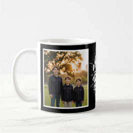 Mom of Boys Brush Script Two Photo Black Kaffemugg