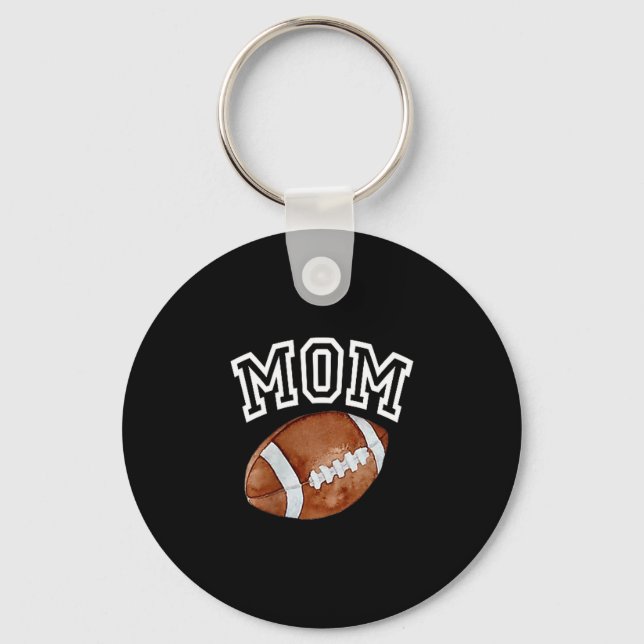 Mom Of The 1 Year Old Football Birthday Boy Family Nyckelring (Framsida)