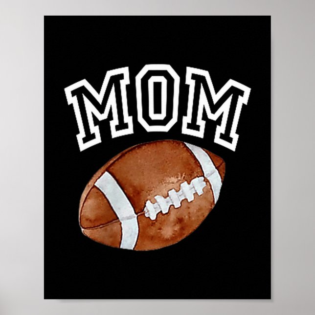 Mom Of The 1 Year Old Football Birthday Boy Family Poster (Framsidan)