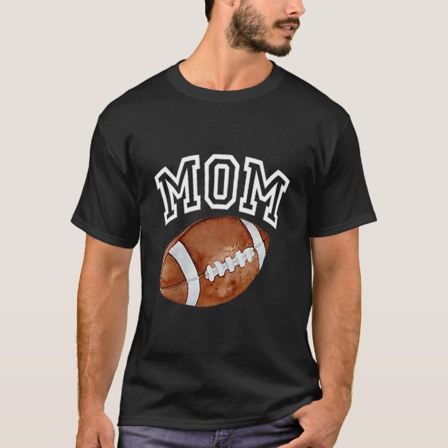 Mom Of The 1 Year Old Football Birthday Boy Family T Shirt (Framsida)