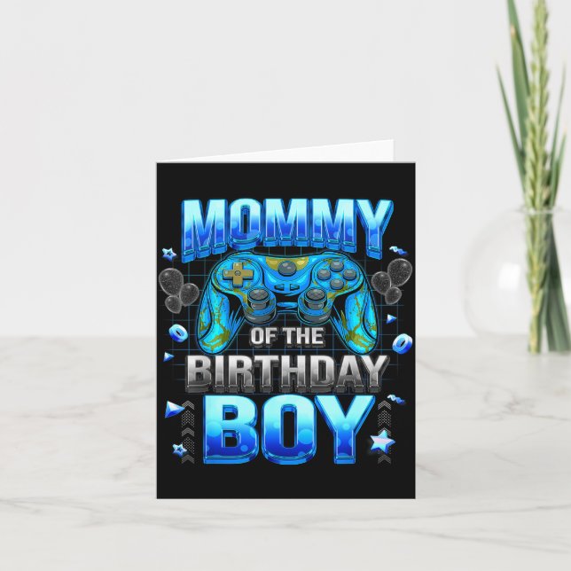 Mom Of The Birthday Boy Cool Gamer Funny Video Gam Kort (Framsida)