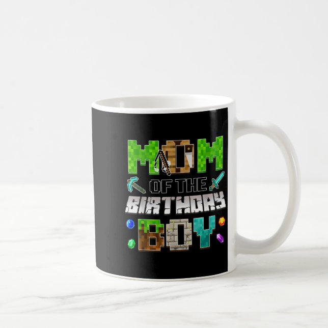 Mom Of The Birthday Boy Funny Gaming Birthday Xel  Kaffemugg (Höger)