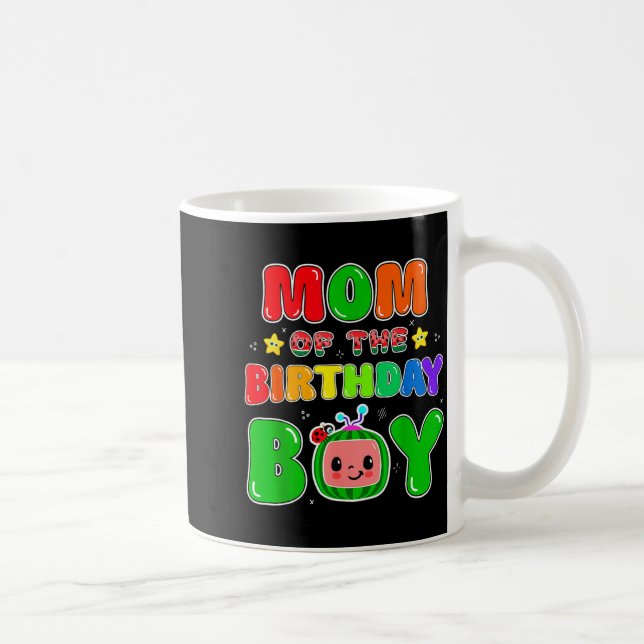 Mom Of The Birthday Boy Funny Melon Family Party M Kaffemugg (Höger)
