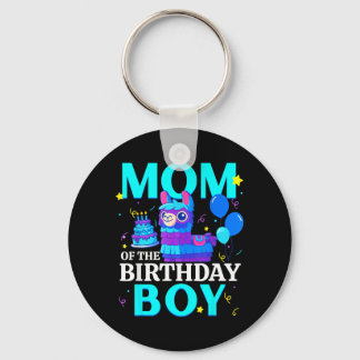 Mom of The Birthday Boy Llama Pinata Family Party Nyckelring