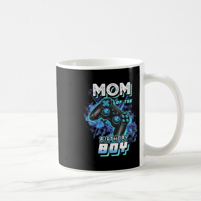 Mom Of The Birthday Boy Matching Video Game Birthd Kaffemugg (Höger)