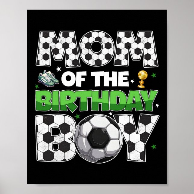 Mom Of The Birthday Boy Soccer Party Family Matchi Poster (Framsidan)