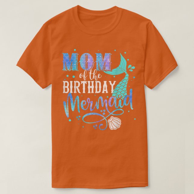Mom Of The Birthday Mermaid Family Matching Party  T Shirt (Design framsida)