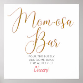 Mom-osa Bar Guld Glitter Skript Textaffisch Poster