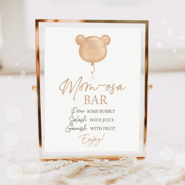 Mom-osa Bar Teddy Bear Balloon Birthday  Poster (Skapare uppladdad)