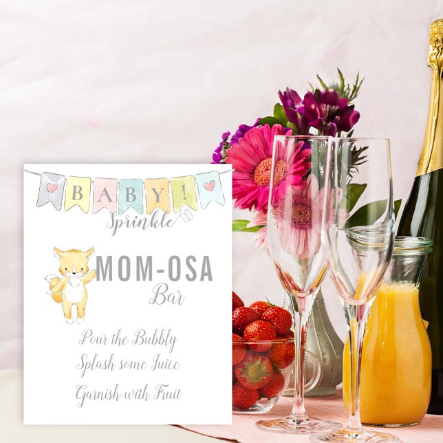 Mom-Osa Barskylt Baby Sprinkle Fox och Banner Poster (Skapare uppladdad)