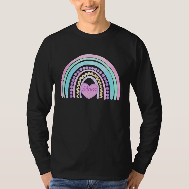 Mom Pastel Rainbow T Shirt (Framsida)