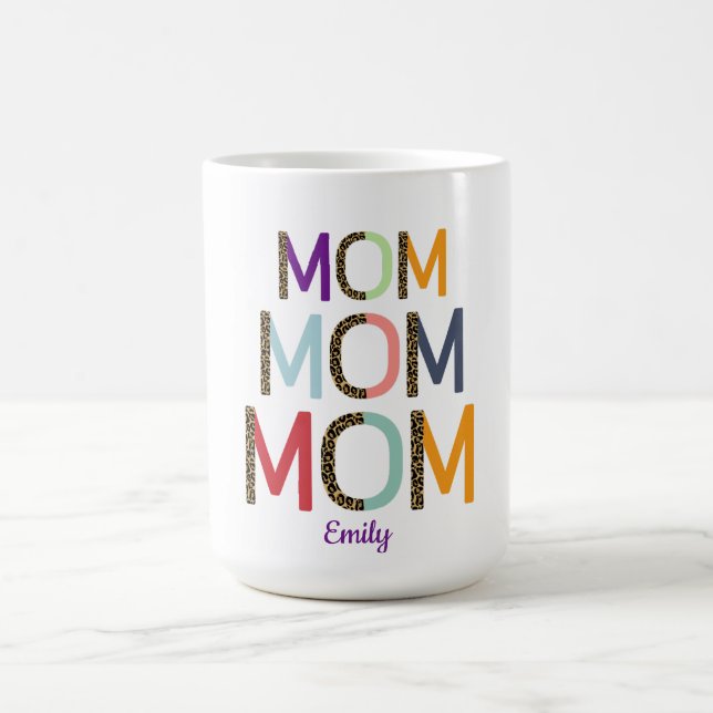 MOM Personalized Name Elegant White  Kaffemugg (Center)