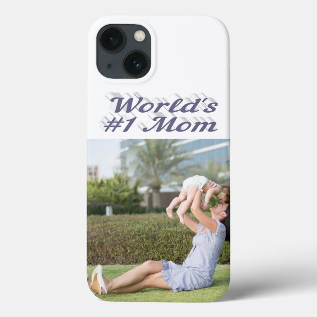 Mom Photo gray text iPhone Case (Baksida)