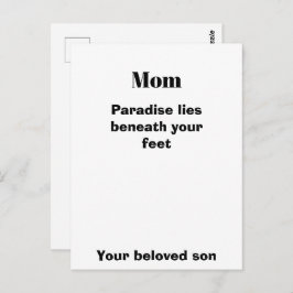 Mom Quote Post card Mom's Gift Vykort