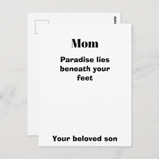 Mom Quote Post card Mom's Gift Vykort (Fram/baksida)