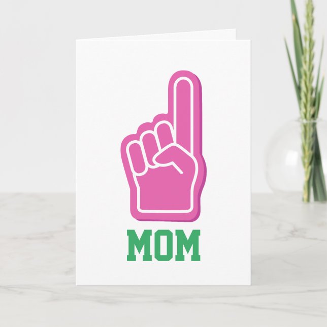 MOM Rosa Sportfinger DIN NUMMER ETT Mors dag Helgkort (Framsida)