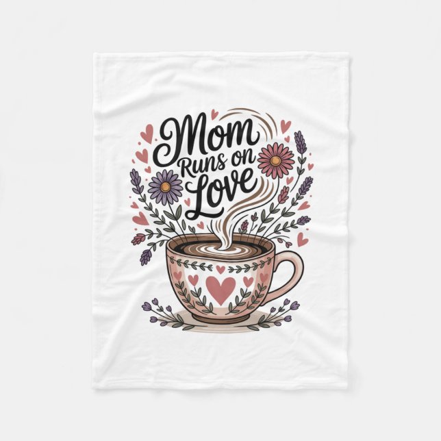 Mom Runs On Love Fleecefilt (Framsidan)