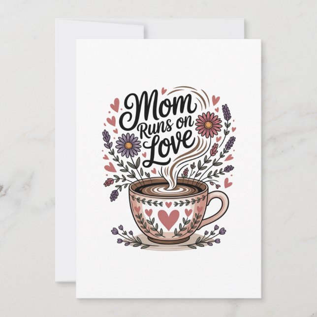 Mom Runs On Love Inbjudningar (Framsida)