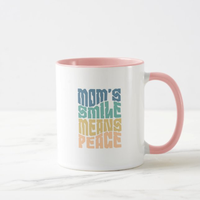 Mom’s Smile Means Peace – Green & Orange Mug Mugg (Höger)
