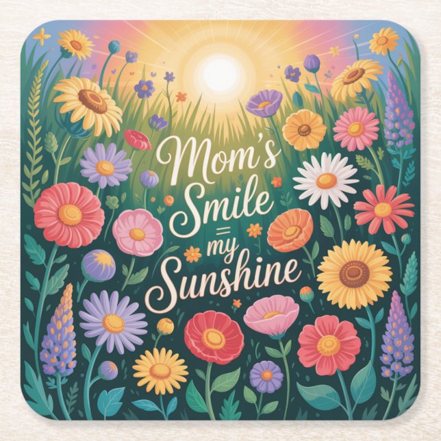 Mom’s Smile = My Sunshine Underlägg Papper Kvadrat (Framsidan)