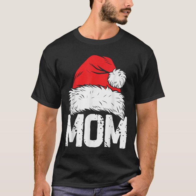 Mom Santa Christmas Family Matching Pajamas Mama X T Shirt (Framsida)