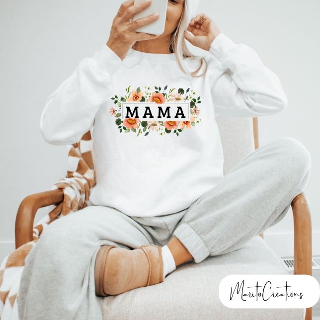 mom sweater t-shirt with flowers, minimalist desig (Skapare uppladdad)