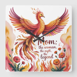 Mom: The Woman, The Myth, The Legend Fyrkantig Klocka