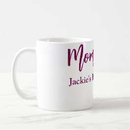 Mom to be baby shower name date pink simple minima kaffemugg