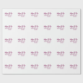 Mom to be baby shower name date pink simple minima presentpapper