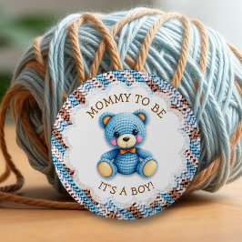 Mom to be | Crochet Teddy Bear Boy's Baby Shower  Knapp