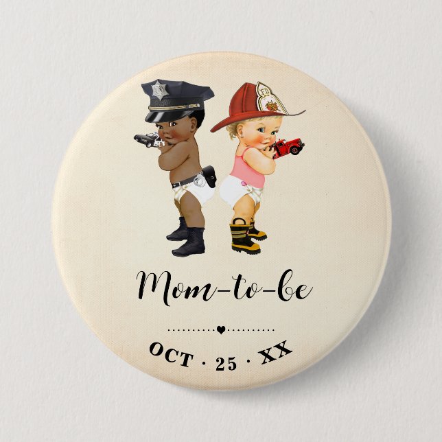 Mom to Be Little Recruit Baby Shower Button Knapp (Framsida)